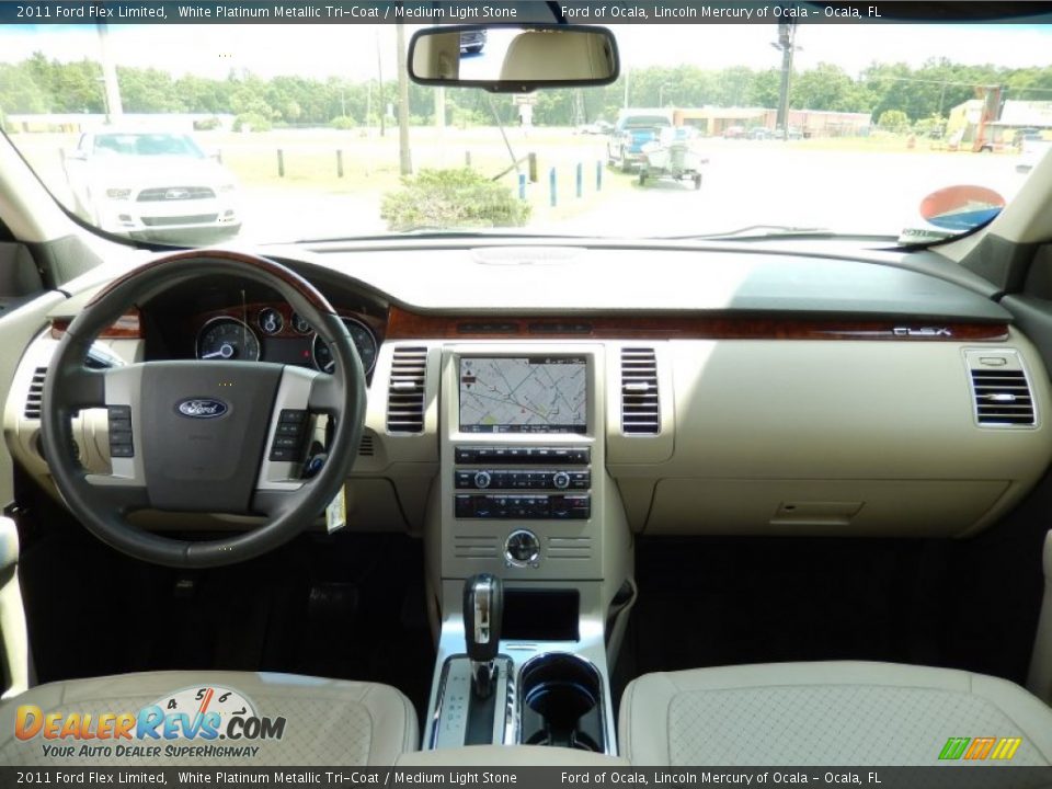 2011 Ford Flex Limited White Platinum Metallic Tri-Coat / Medium Light Stone Photo #21