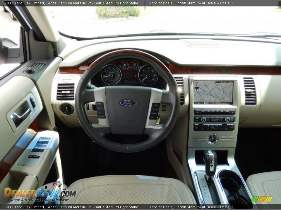 2011 Ford Flex Limited White Platinum Metallic Tri-Coat / Medium Light Stone Photo #22