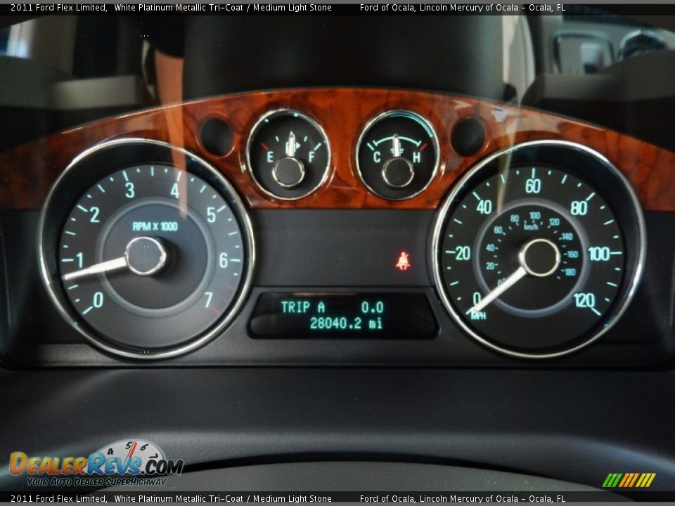 2011 Ford Flex Limited White Platinum Metallic Tri-Coat / Medium Light Stone Photo #23