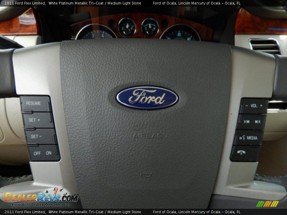2011 Ford Flex Limited White Platinum Metallic Tri-Coat / Medium Light Stone Photo #26