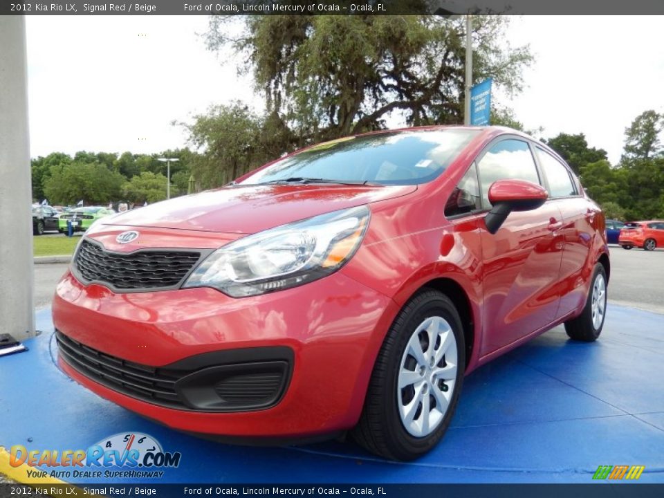 2012 Kia Rio LX Signal Red / Beige Photo #1