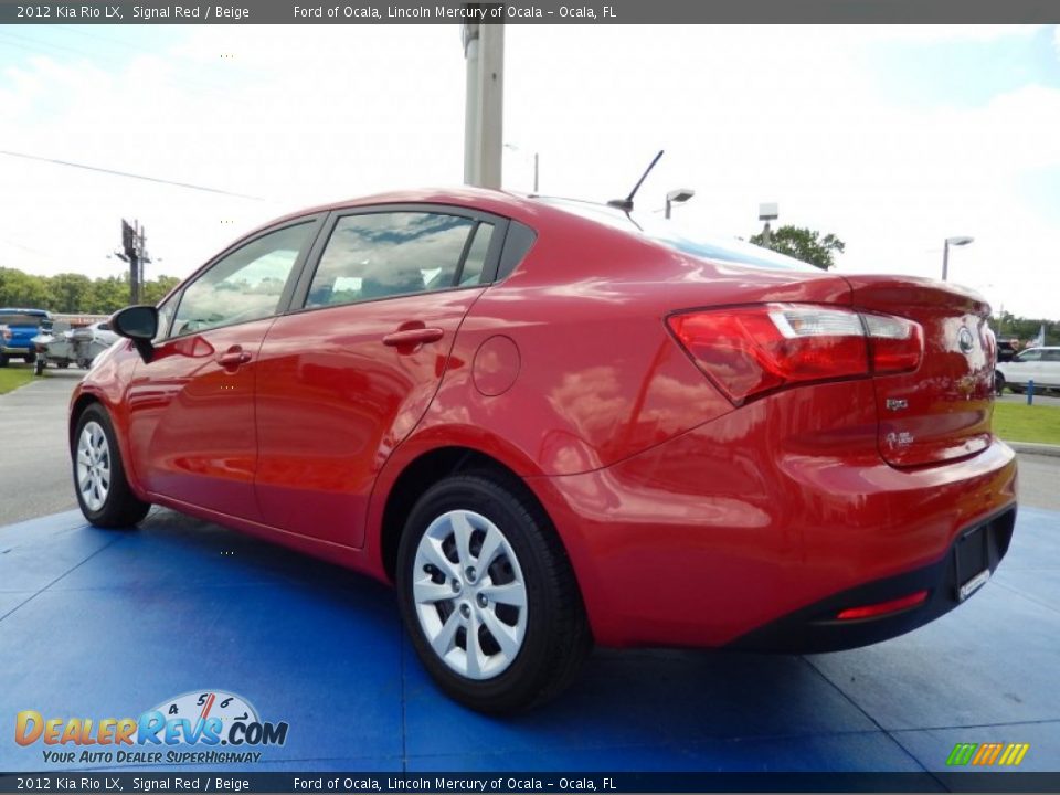 2012 Kia Rio LX Signal Red / Beige Photo #3