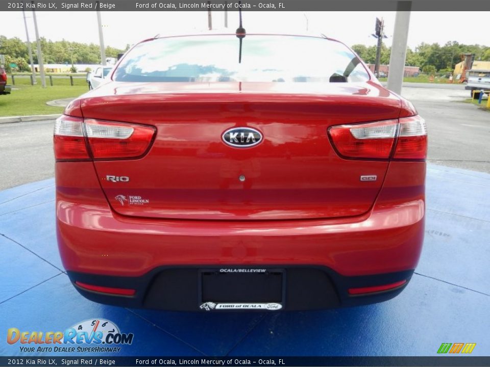 2012 Kia Rio LX Signal Red / Beige Photo #4