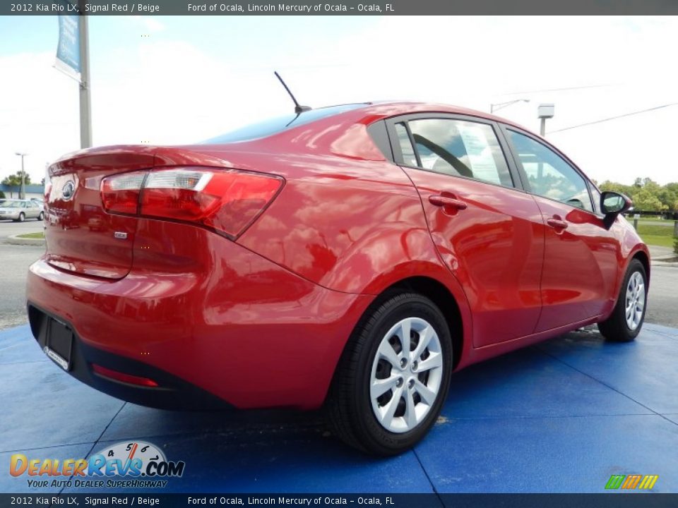 2012 Kia Rio LX Signal Red / Beige Photo #5
