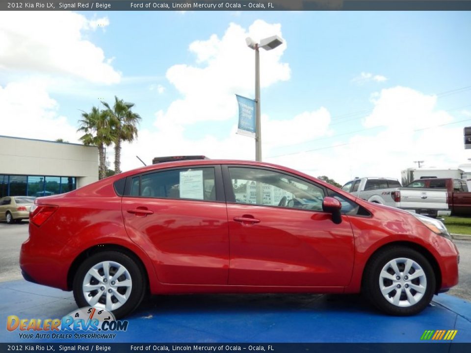2012 Kia Rio LX Signal Red / Beige Photo #6