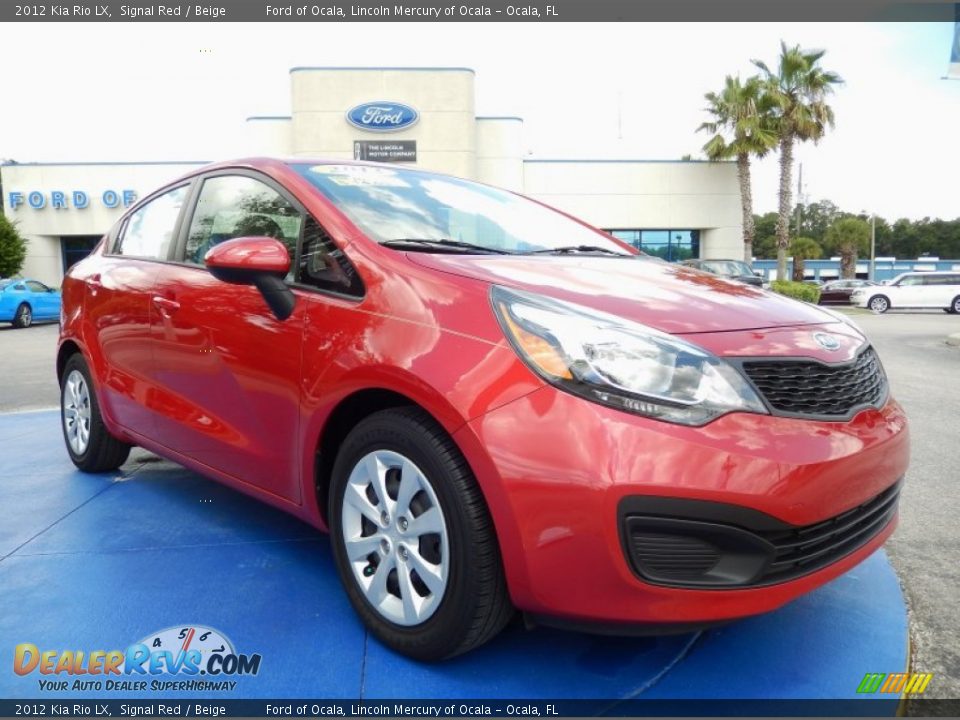 2012 Kia Rio LX Signal Red / Beige Photo #7