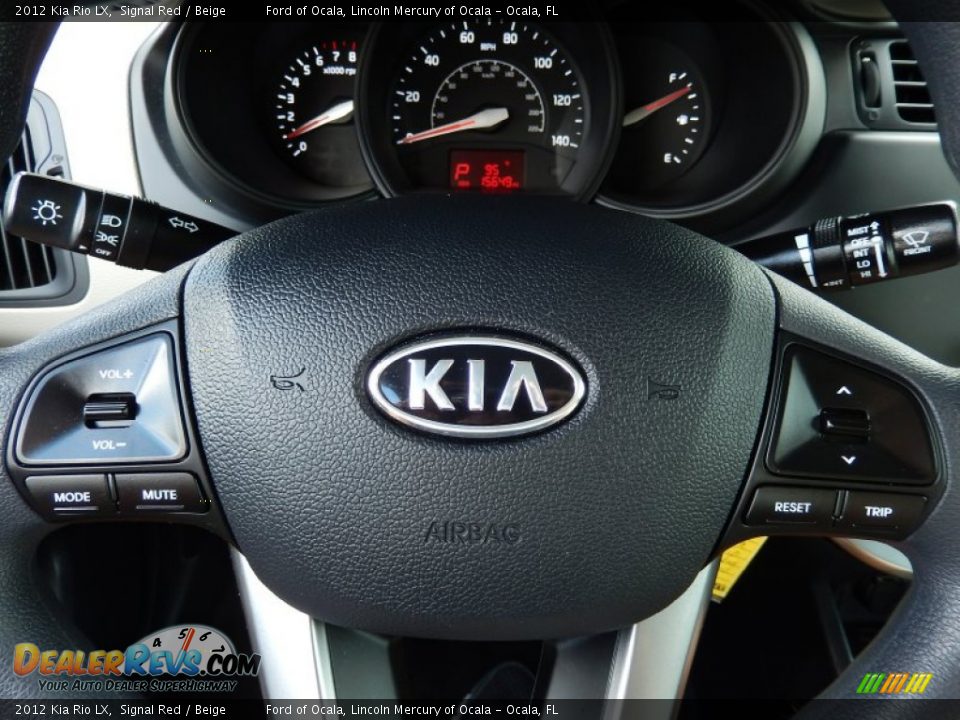 2012 Kia Rio LX Signal Red / Beige Photo #25