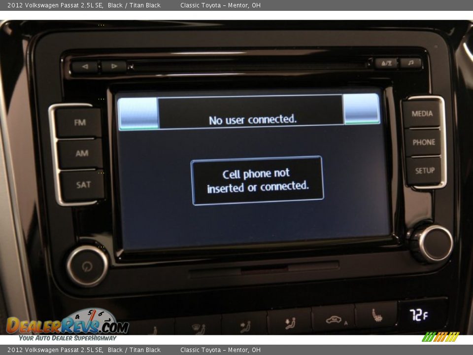 2012 Volkswagen Passat 2.5L SE Black / Titan Black Photo #13