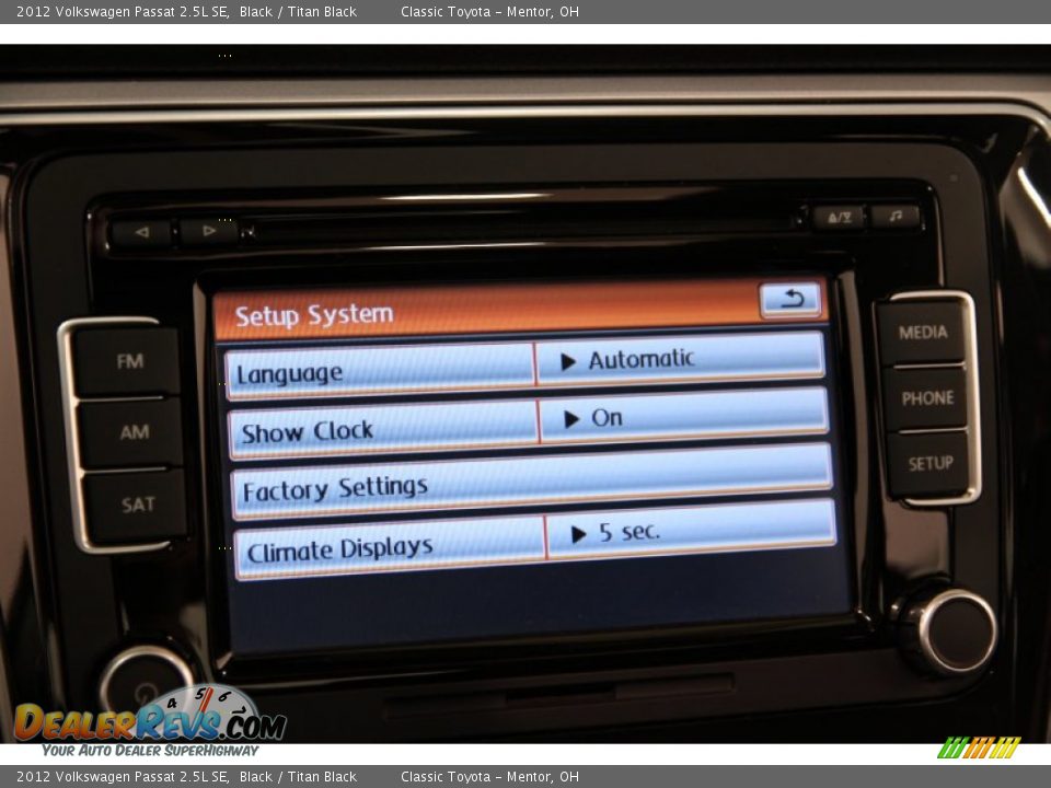 2012 Volkswagen Passat 2.5L SE Black / Titan Black Photo #20