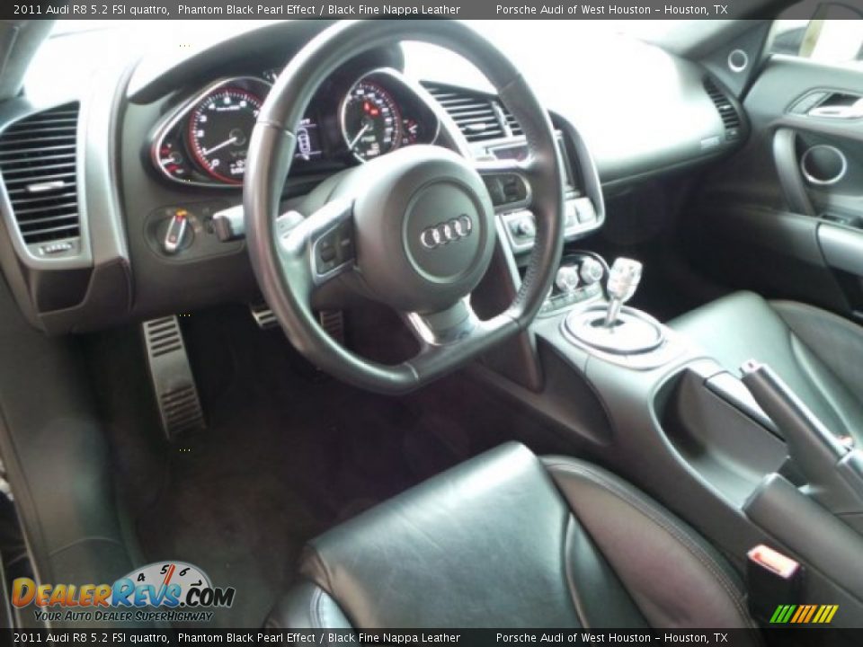 2011 Audi R8 5.2 FSI quattro Phantom Black Pearl Effect / Black Fine Nappa Leather Photo #12