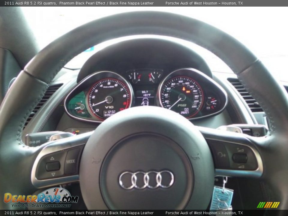 2011 Audi R8 5.2 FSI quattro Phantom Black Pearl Effect / Black Fine Nappa Leather Photo #26
