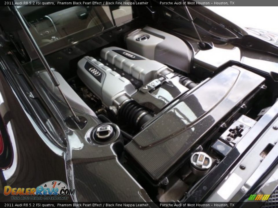 2011 Audi R8 5.2 FSI quattro Phantom Black Pearl Effect / Black Fine Nappa Leather Photo #30