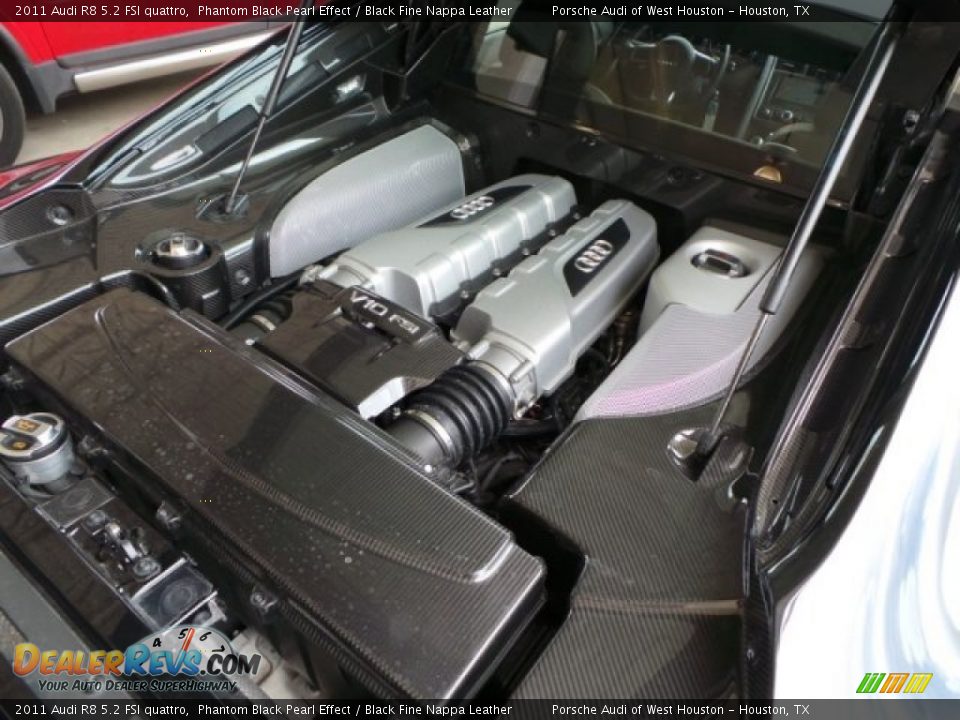 2011 Audi R8 5.2 FSI quattro Phantom Black Pearl Effect / Black Fine Nappa Leather Photo #31
