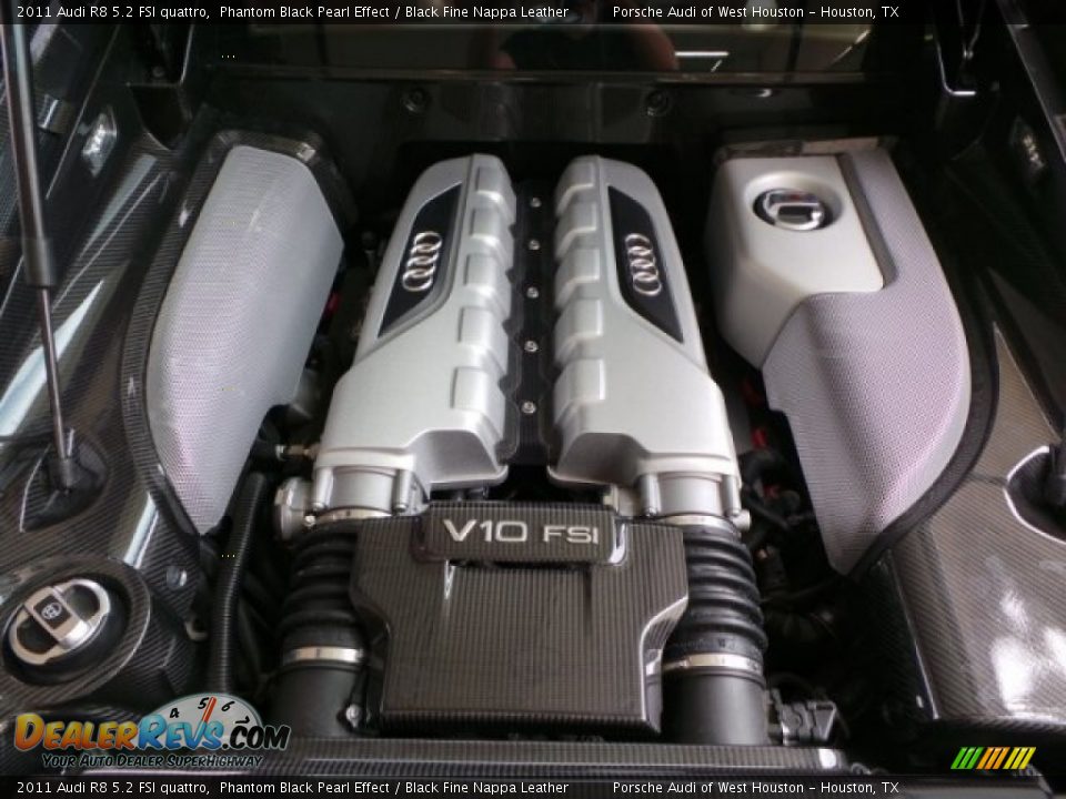 2011 Audi R8 5.2 FSI quattro Phantom Black Pearl Effect / Black Fine Nappa Leather Photo #32