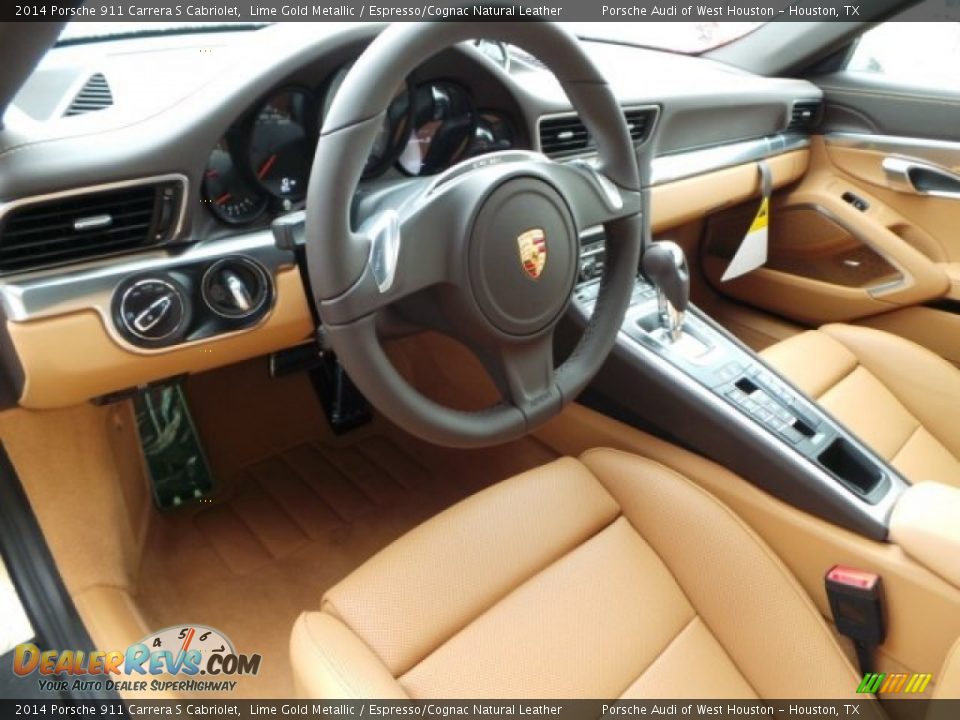 Espresso/Cognac Natural Leather Interior - 2014 Porsche 911 Carrera S Cabriolet Photo #12
