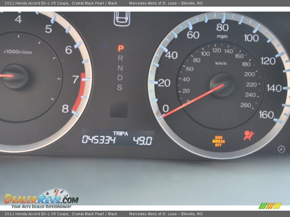 2011 Honda Accord EX-L V6 Coupe Crystal Black Pearl / Black Photo #13