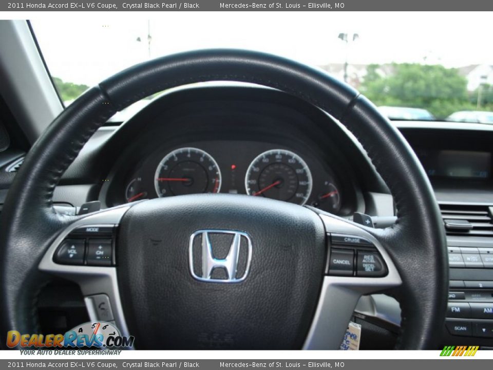 2011 Honda Accord EX-L V6 Coupe Crystal Black Pearl / Black Photo #14