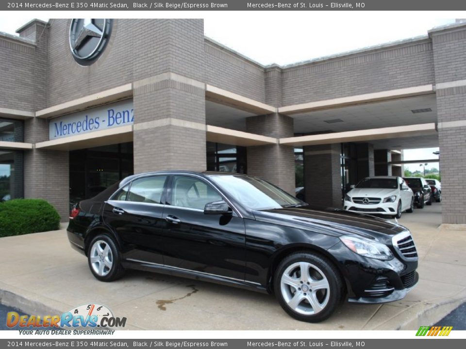 2014 Mercedes-Benz E 350 4Matic Sedan Black / Silk Beige/Espresso Brown Photo #1