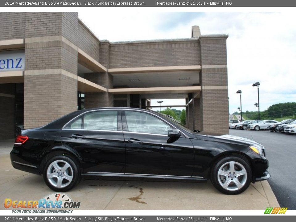 2014 Mercedes-Benz E 350 4Matic Sedan Black / Silk Beige/Espresso Brown Photo #2