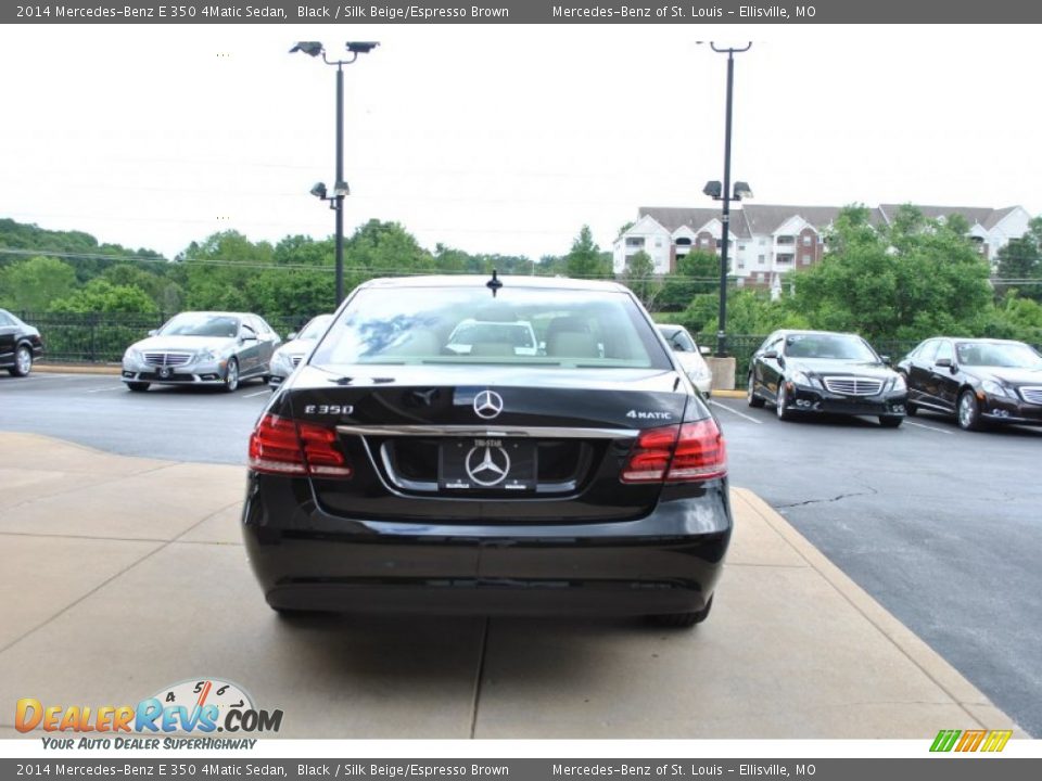 2014 Mercedes-Benz E 350 4Matic Sedan Black / Silk Beige/Espresso Brown Photo #3
