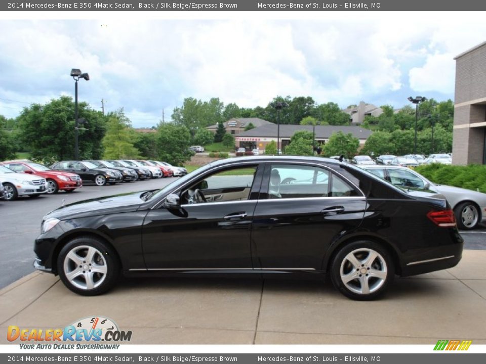 2014 Mercedes-Benz E 350 4Matic Sedan Black / Silk Beige/Espresso Brown Photo #4
