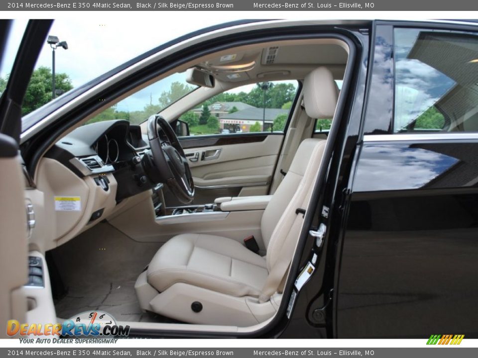 2014 Mercedes-Benz E 350 4Matic Sedan Black / Silk Beige/Espresso Brown Photo #5
