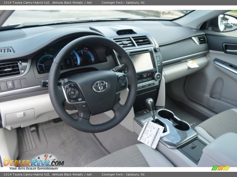 2014 Toyota Camry Hybrid XLE Attitude Black Metallic / Ash Photo #7