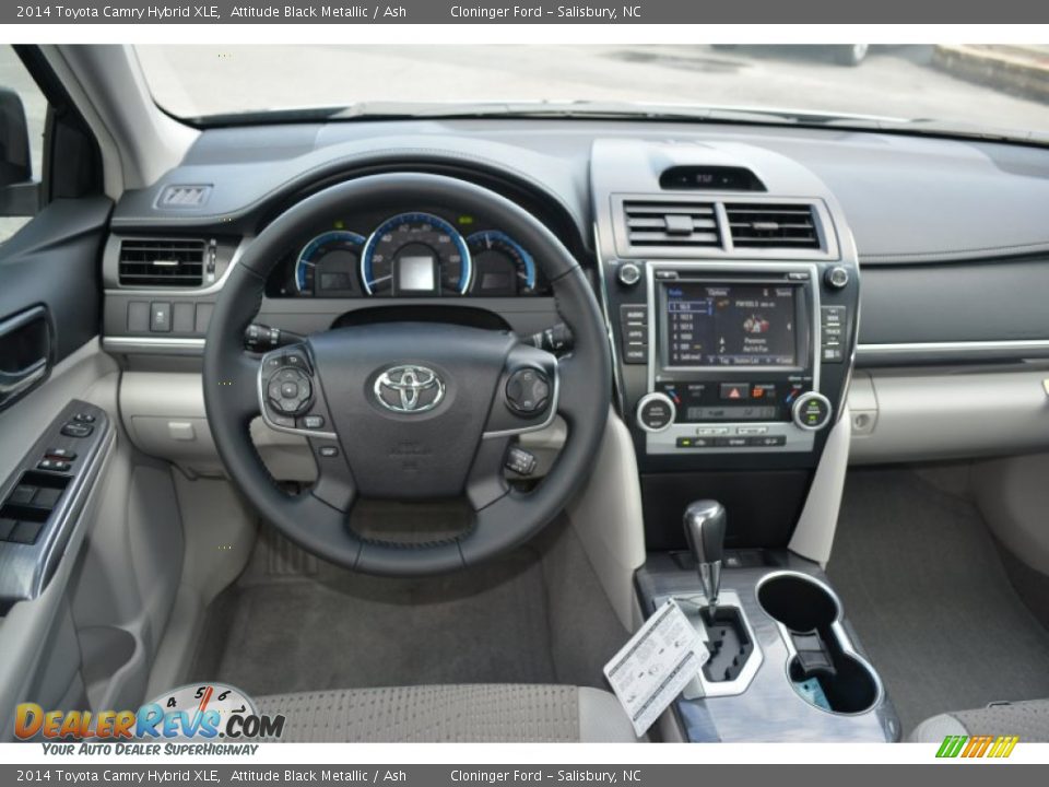 2014 Toyota Camry Hybrid XLE Attitude Black Metallic / Ash Photo #11
