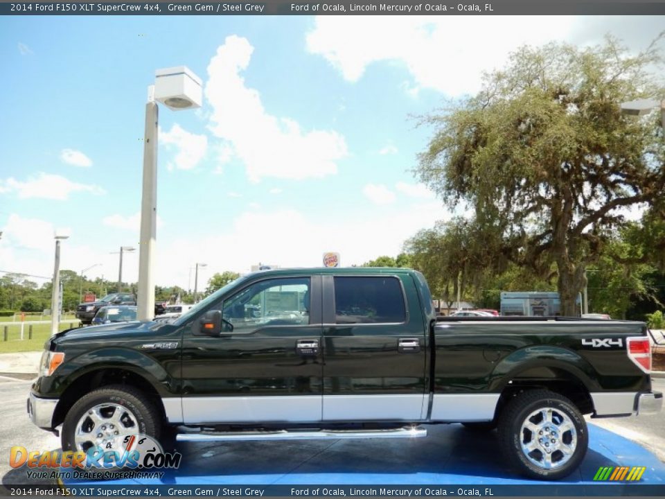 2014 Ford F150 XLT SuperCrew 4x4 Green Gem / Steel Grey Photo #2