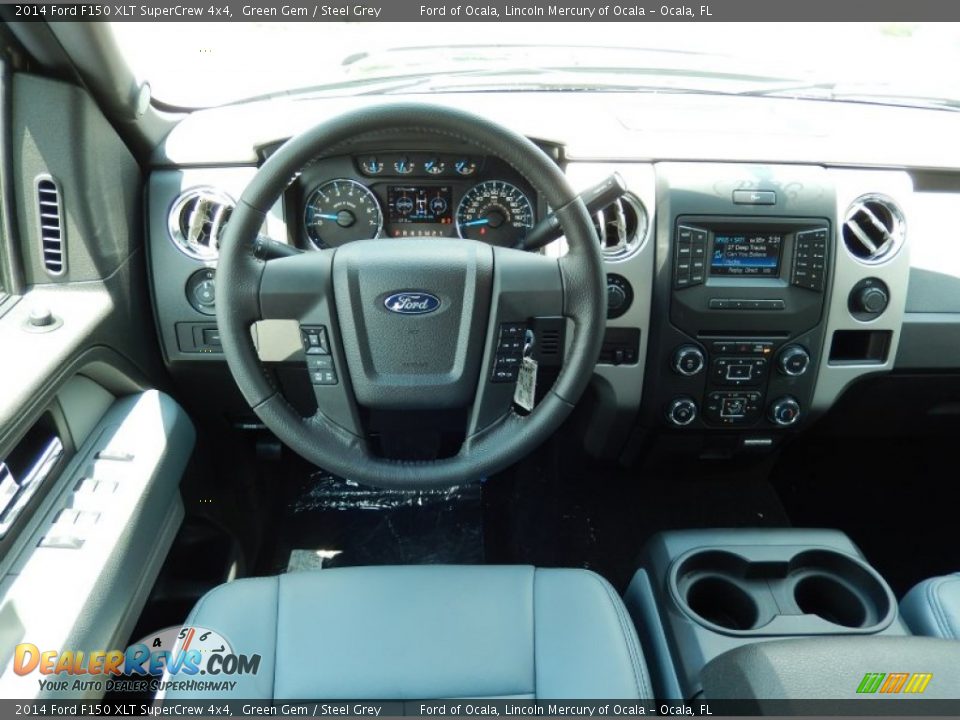 2014 Ford F150 XLT SuperCrew 4x4 Green Gem / Steel Grey Photo #8
