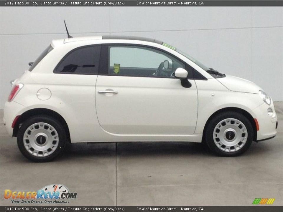 2012 Fiat 500 Pop Bianco (White) / Tessuto Grigio/Nero (Grey/Black) Photo #2