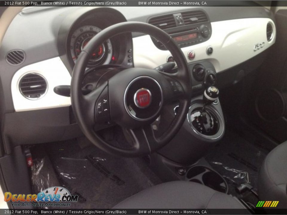 2012 Fiat 500 Pop Bianco (White) / Tessuto Grigio/Nero (Grey/Black) Photo #9