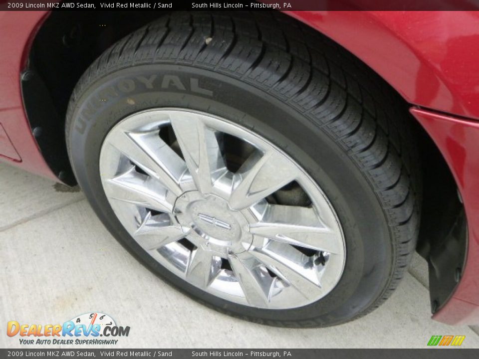 2009 Lincoln MKZ AWD Sedan Vivid Red Metallic / Sand Photo #9