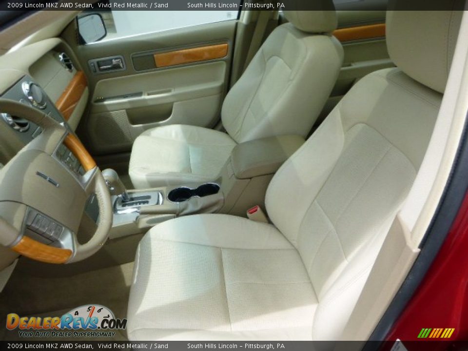 2009 Lincoln MKZ AWD Sedan Vivid Red Metallic / Sand Photo #15