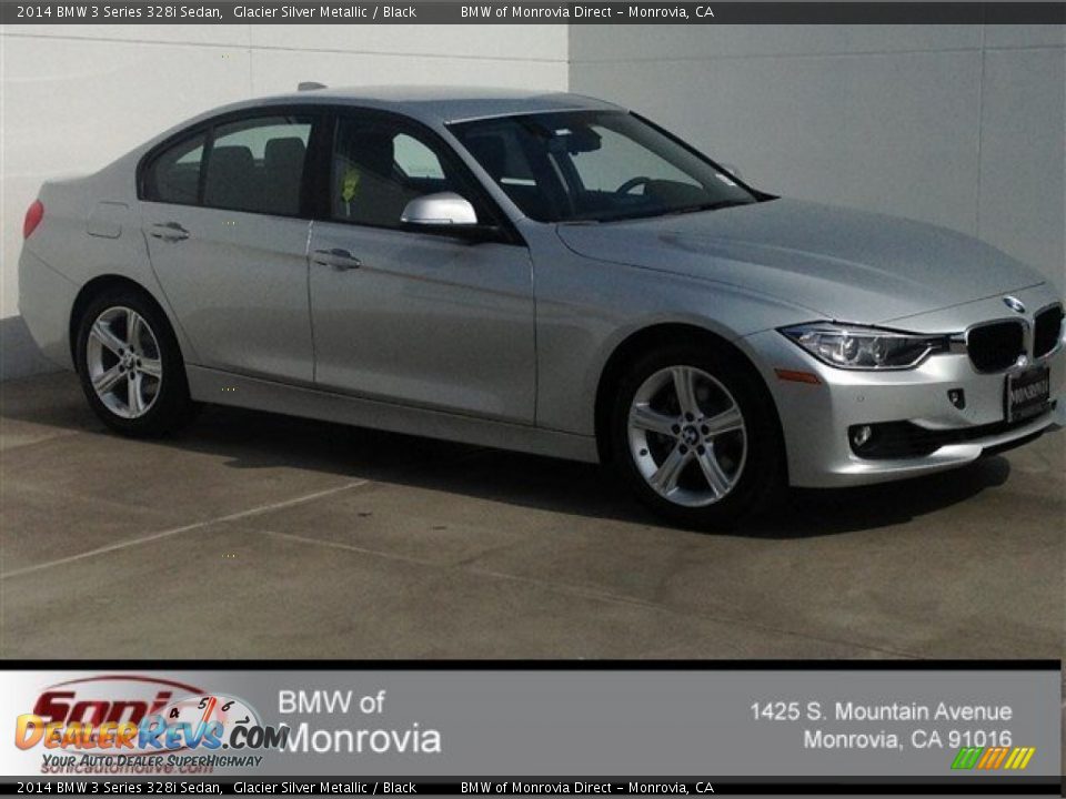 2014 BMW 3 Series 328i Sedan Glacier Silver Metallic / Black Photo #1