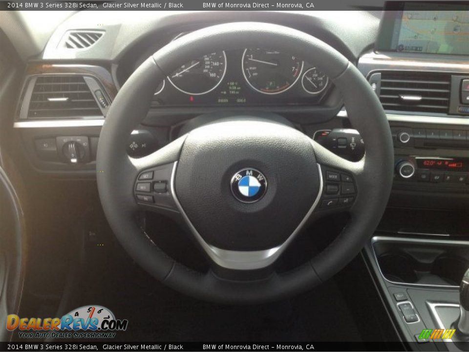 2014 BMW 3 Series 328i Sedan Glacier Silver Metallic / Black Photo #11