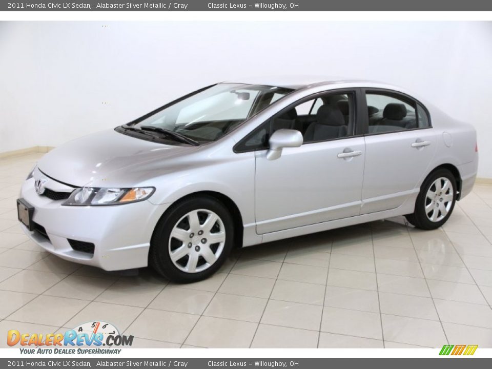 2011 Honda Civic LX Sedan Alabaster Silver Metallic / Gray Photo #3