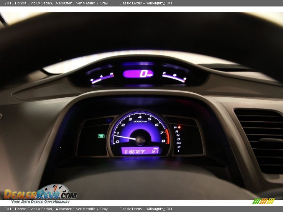 2011 Honda Civic LX Sedan Alabaster Silver Metallic / Gray Photo #7