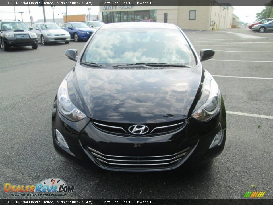 2012 Hyundai Elantra Limited Midnight Black / Gray Photo #3