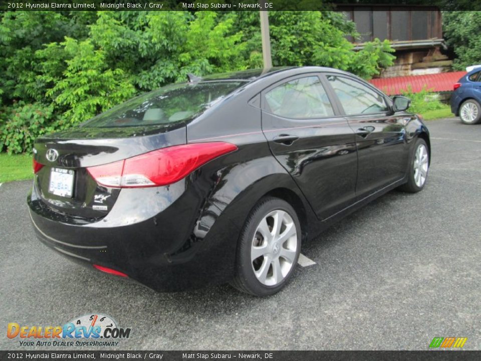 2012 Hyundai Elantra Limited Midnight Black / Gray Photo #6