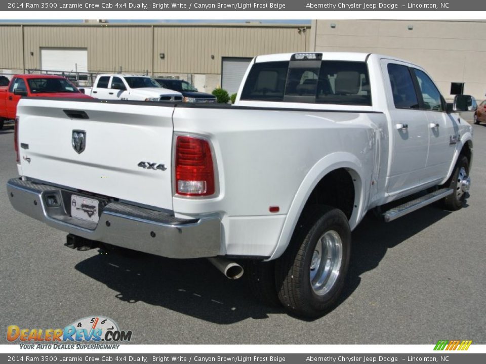 2014 Ram 3500 Laramie Crew Cab 4x4 Dually Bright White / Canyon Brown/Light Frost Beige Photo #5