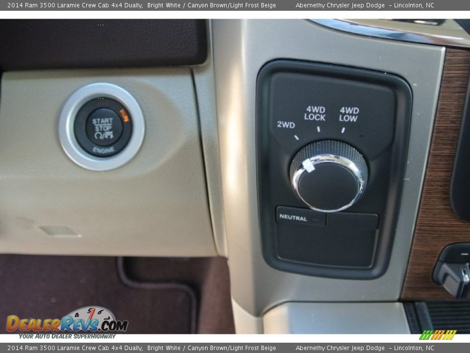 2014 Ram 3500 Laramie Crew Cab 4x4 Dually Bright White / Canyon Brown/Light Frost Beige Photo #12