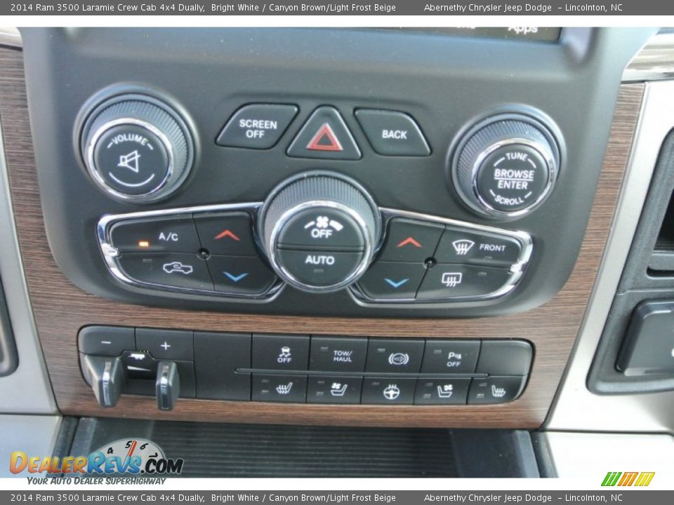2014 Ram 3500 Laramie Crew Cab 4x4 Dually Bright White / Canyon Brown/Light Frost Beige Photo #13