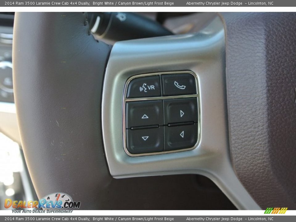 2014 Ram 3500 Laramie Crew Cab 4x4 Dually Bright White / Canyon Brown/Light Frost Beige Photo #17