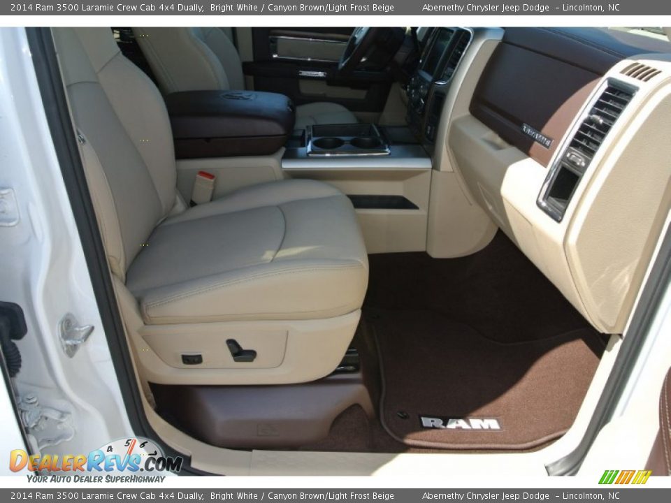 2014 Ram 3500 Laramie Crew Cab 4x4 Dually Bright White / Canyon Brown/Light Frost Beige Photo #22