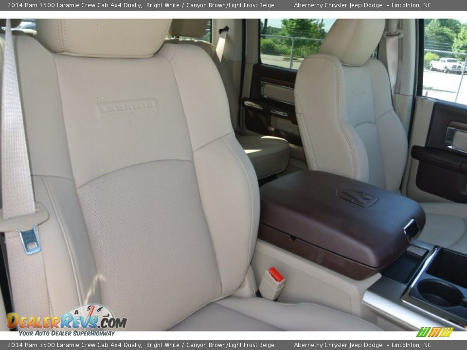 2014 Ram 3500 Laramie Crew Cab 4x4 Dually Bright White / Canyon Brown/Light Frost Beige Photo #23