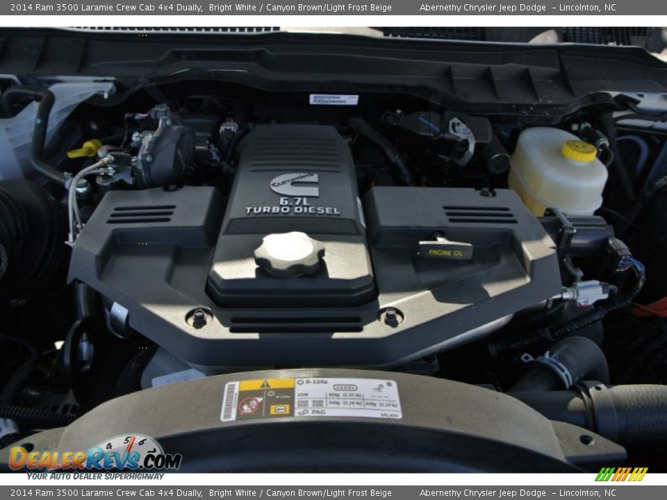 2014 Ram 3500 Laramie Crew Cab 4x4 Dually Bright White / Canyon Brown/Light Frost Beige Photo #25