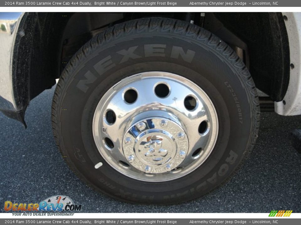 2014 Ram 3500 Laramie Crew Cab 4x4 Dually Bright White / Canyon Brown/Light Frost Beige Photo #26