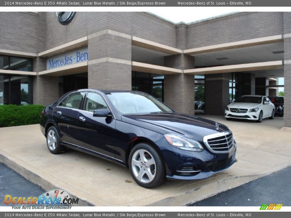 2014 Mercedes-Benz E 350 4Matic Sedan Lunar Blue Metallic / Silk Beige/Espresso Brown Photo #1