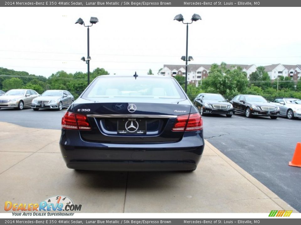 2014 Mercedes-Benz E 350 4Matic Sedan Lunar Blue Metallic / Silk Beige/Espresso Brown Photo #3